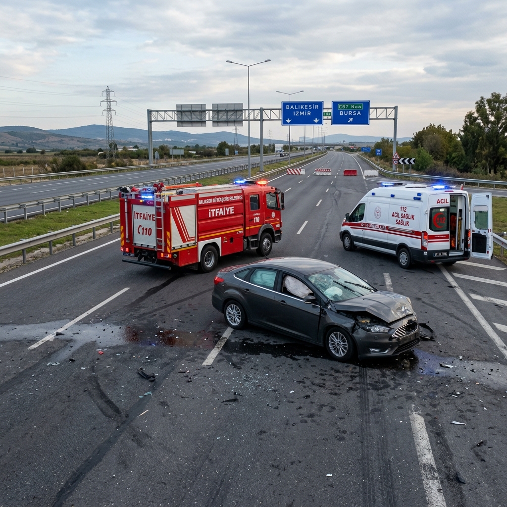 Balıkesir İvrindi Kavşağında Korkutan Trafik Kazası