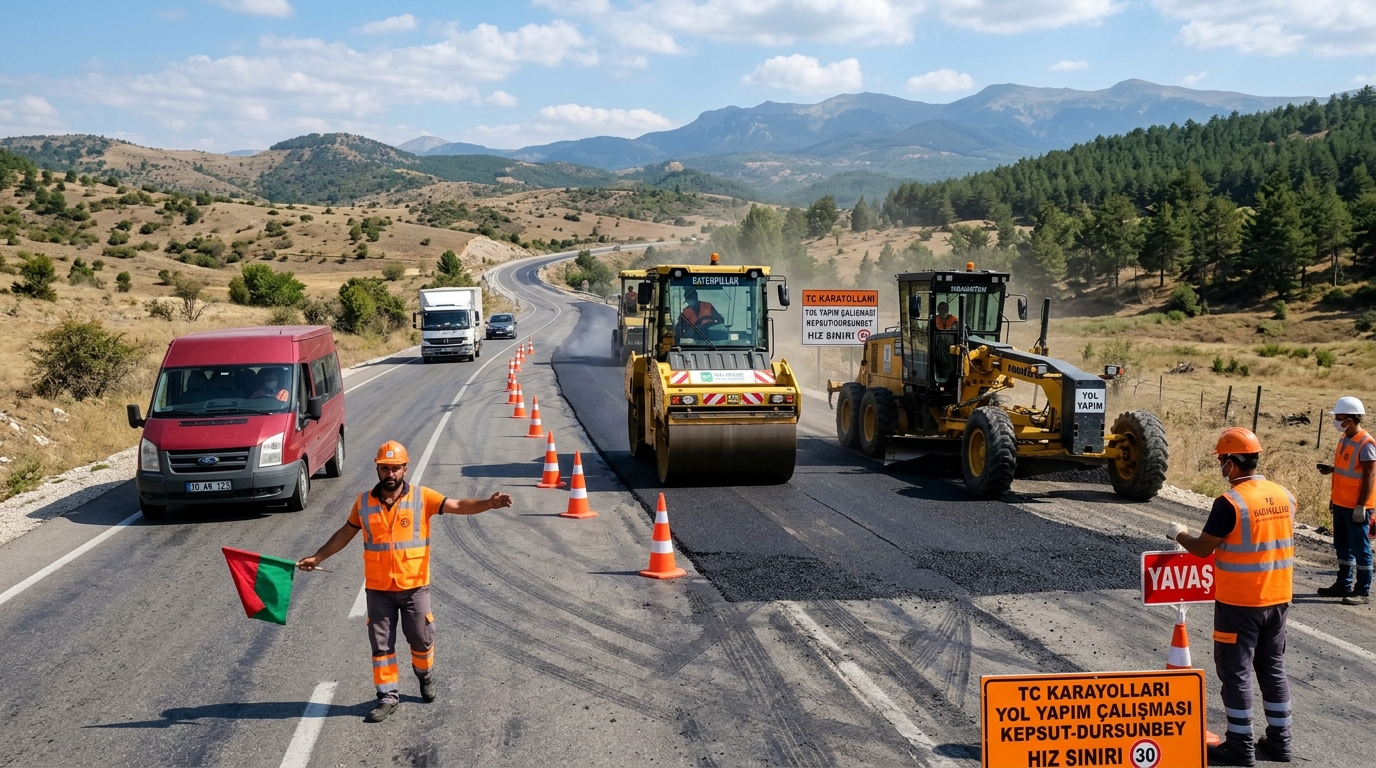 Karayolları’ndan Balıkesir Sürücülerine Kritik Uyarı: Kepsut, Dursunbey ve Savaştepe Yollarında Çalışma Var!