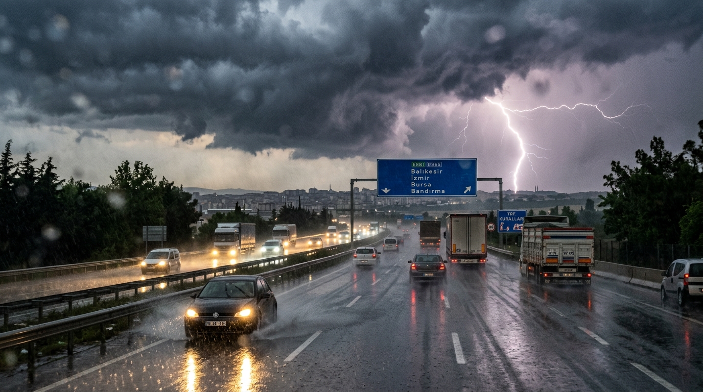 Meteoroloji’den Balıkesir’e Sarı Kodlu Uyarı: 24 Saat Boyunca Şiddetli Yağış Geliyor, Sürücülere Kritik Çağrı!