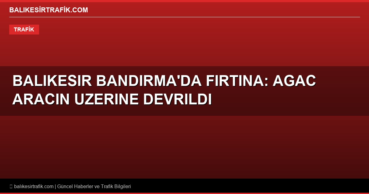 Balikesir Bandirma’da Sidetli Firtina: Dev Agac Aracin Uzerine Devrildi!