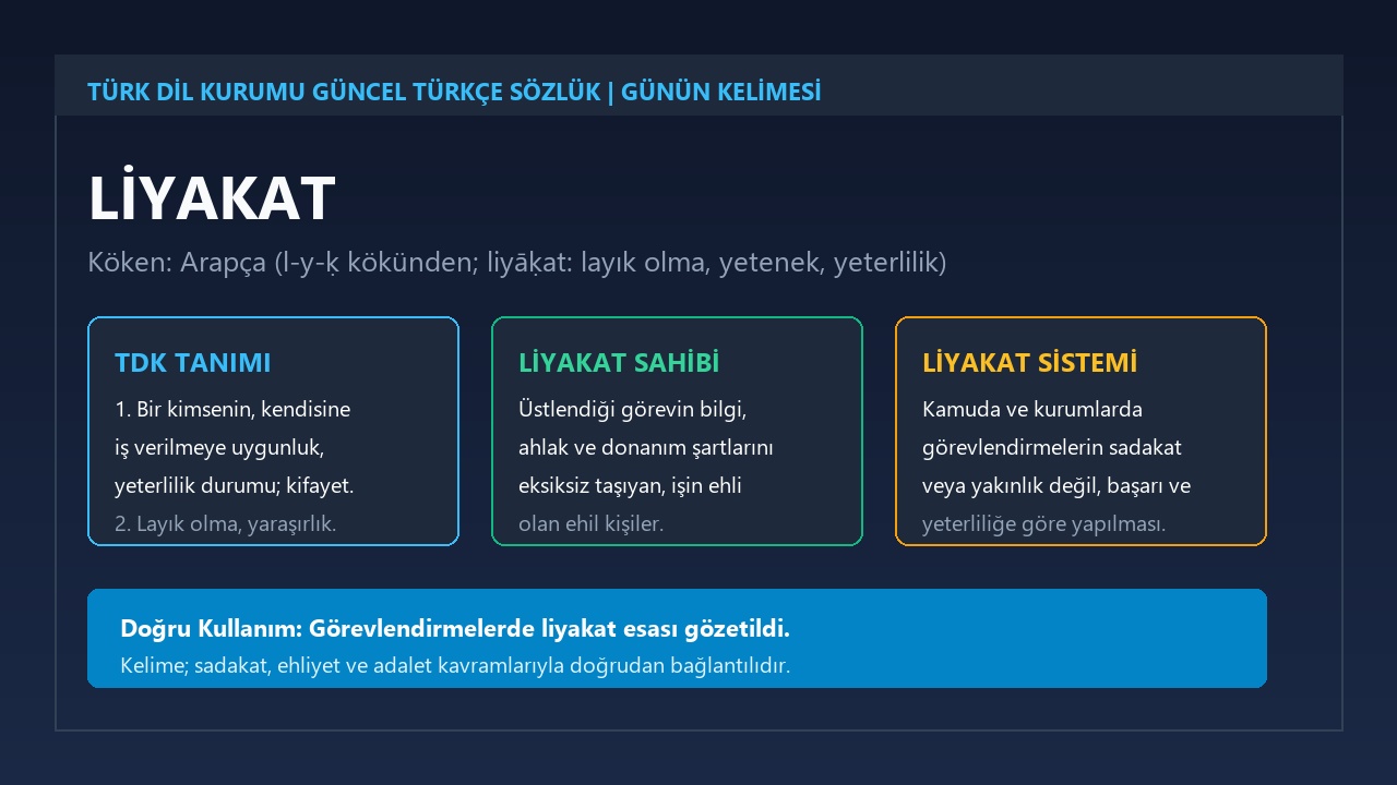 Liyakat Ne Demek? TDK Anlamı, Kökeni ve Günlük Hayatta Doğru Kullanımı